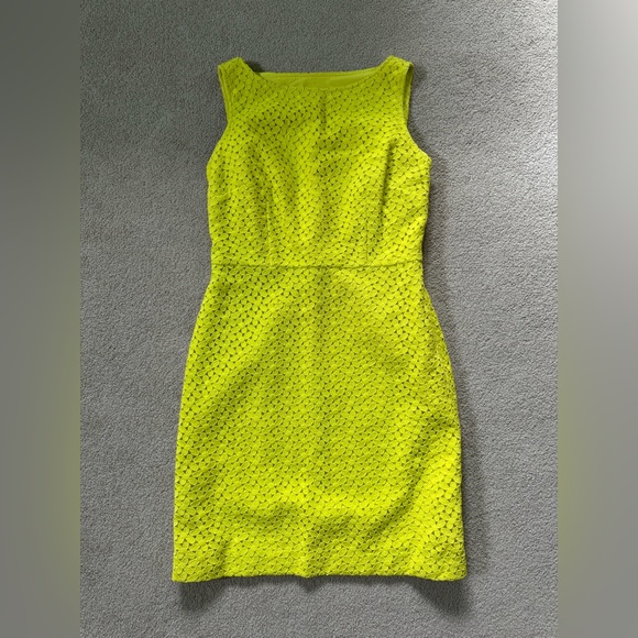 NWT Ann Taylor Lime Green/Yellow Dress, Size 8 - Picture 3 of 6